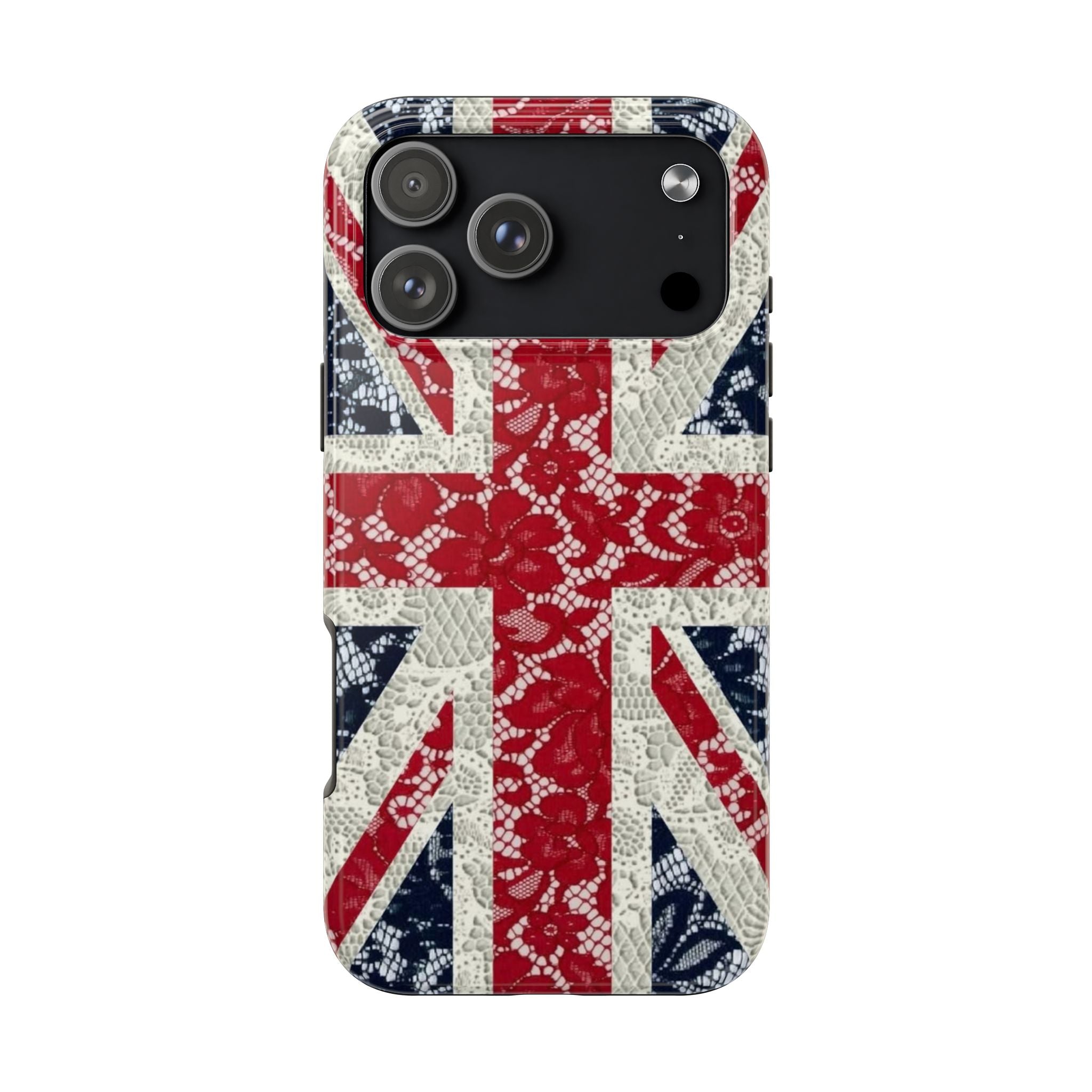 Union Jack Lace Tough Phone Case — British Flag Protective Phone Case