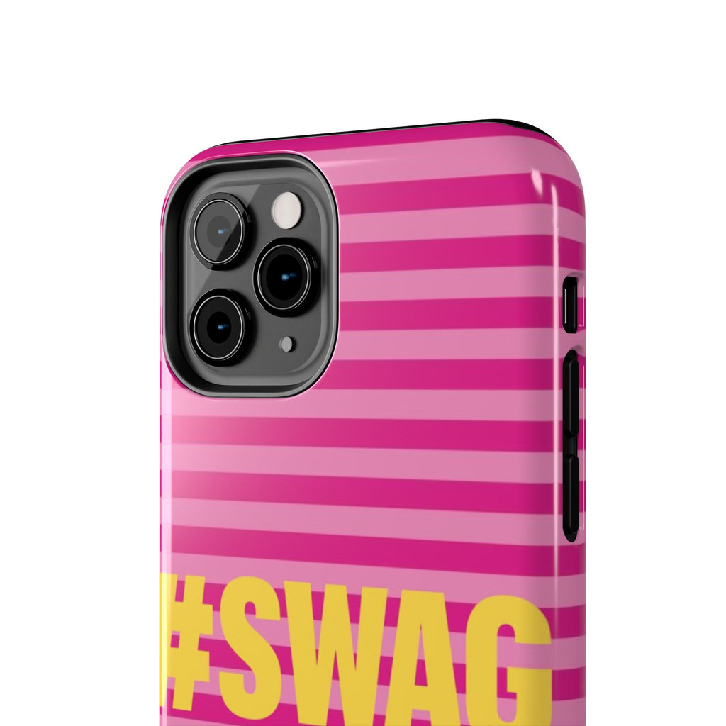 #SWAG Pink Striped Tough Phone Case