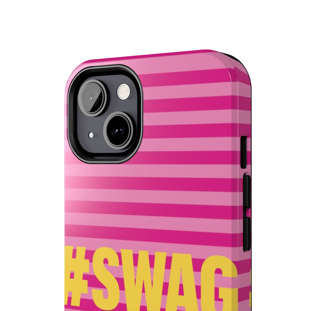#SWAG Pink Striped Tough Phone Case