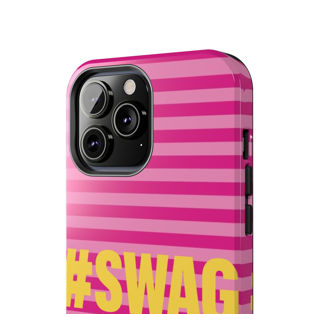 #SWAG Pink Striped Tough Phone Case
