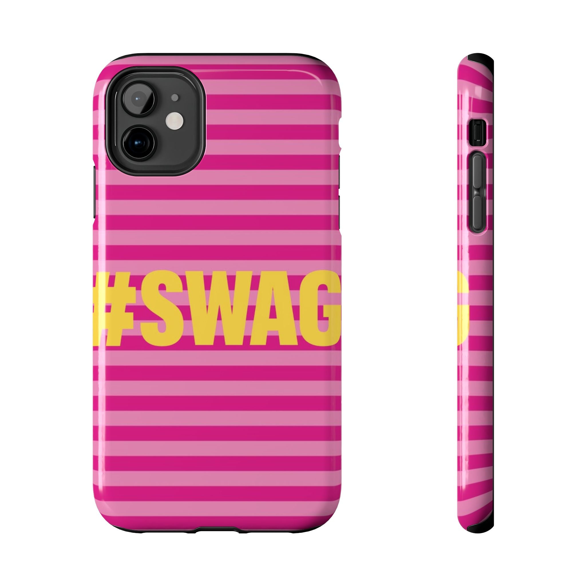 #SWAG Pink Striped Tough Phone Case