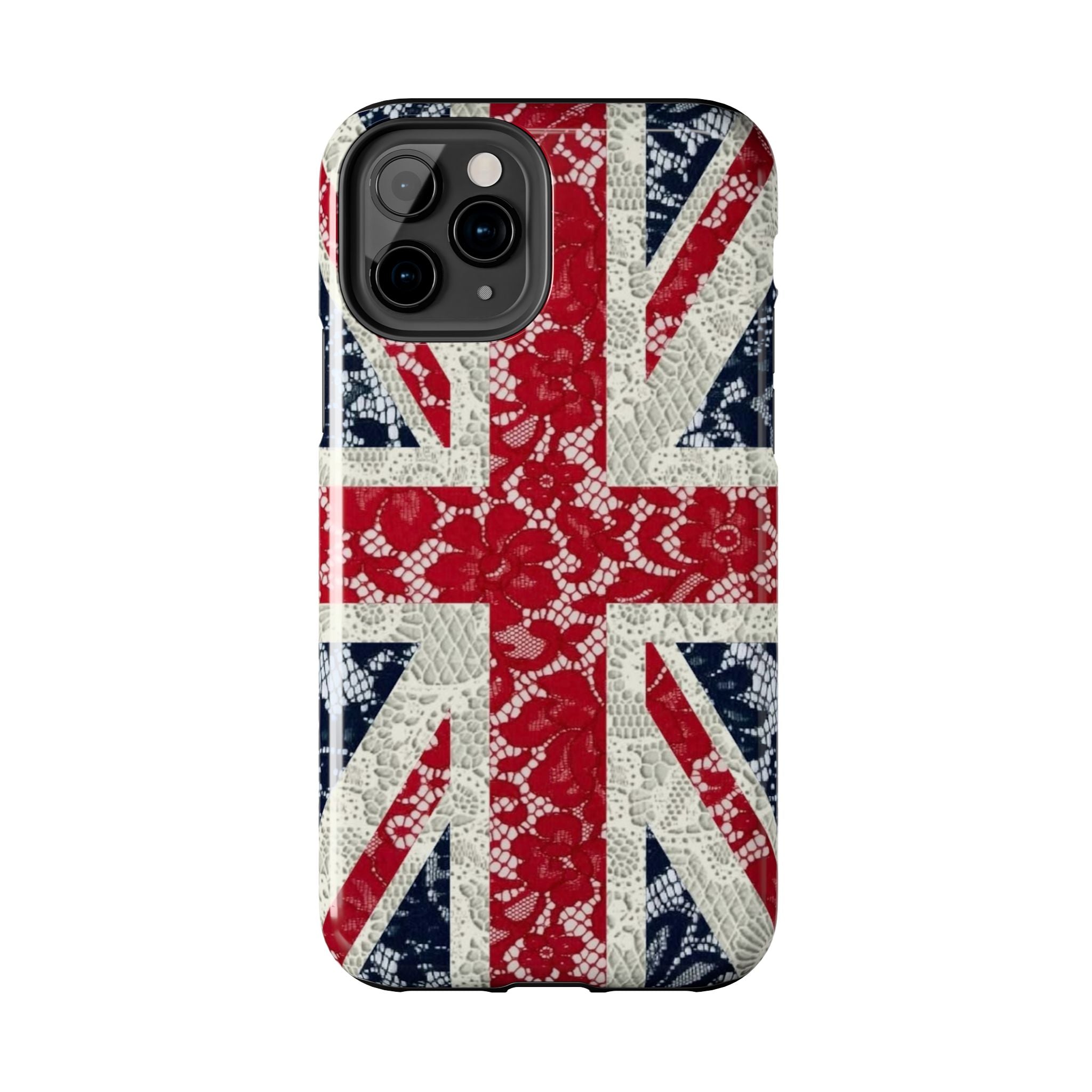 Union Jack Lace Tough Phone Case — British Flag Protective Phone Case