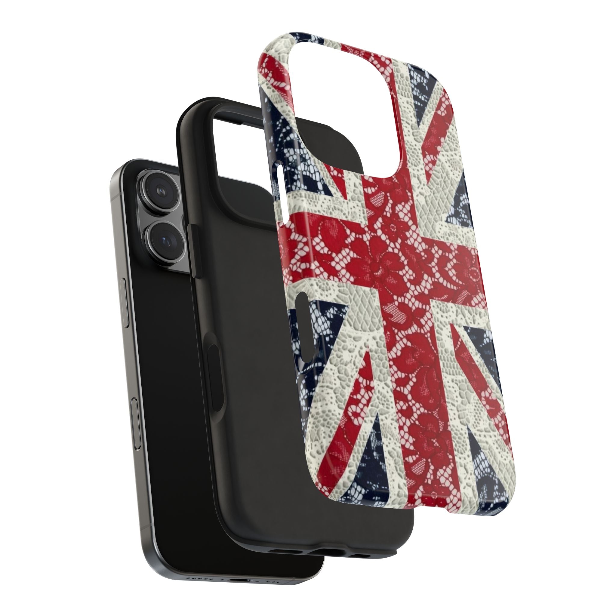 Union Jack Lace Tough Phone Case — British Flag Protective Phone Case