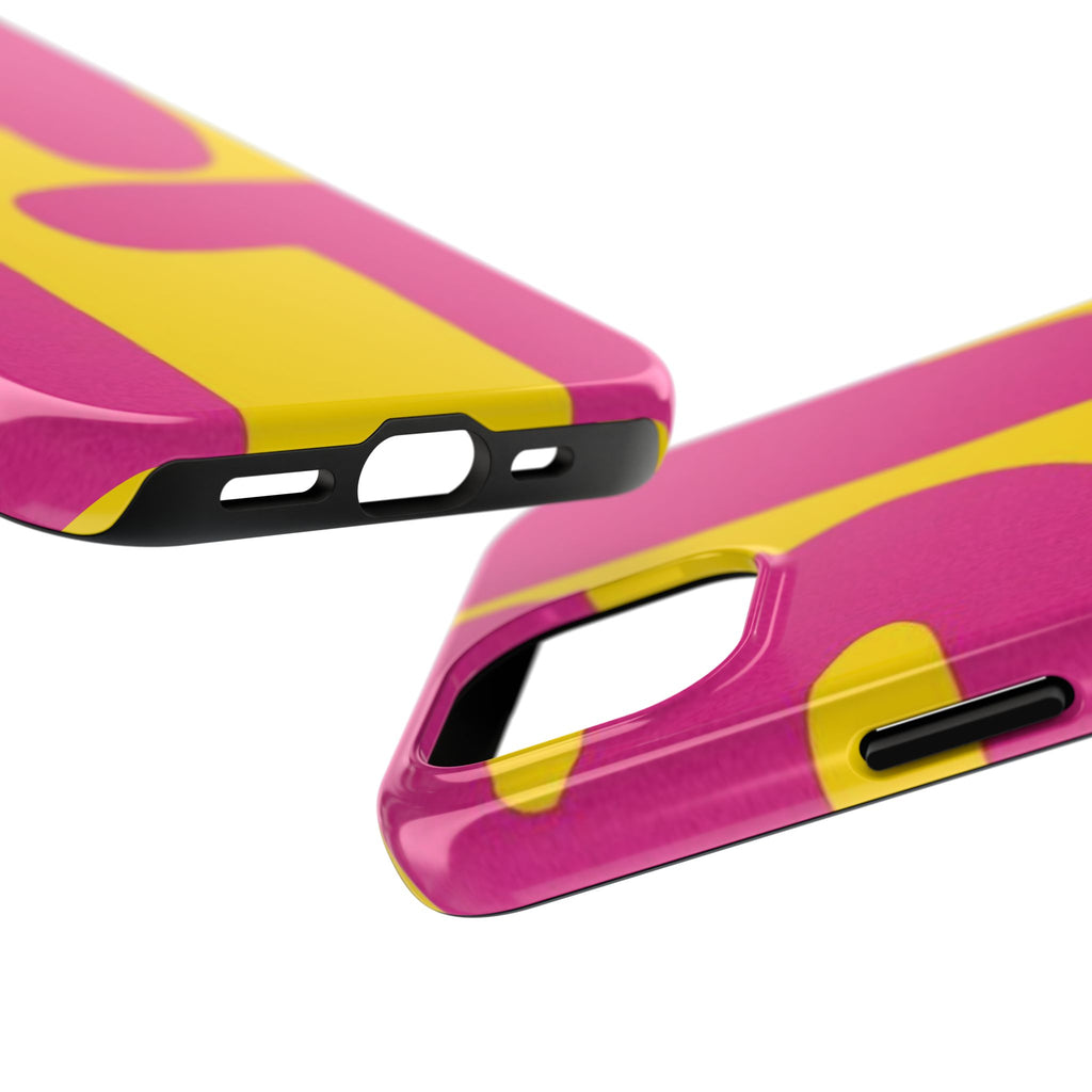SHIT Retro Abstract Tough Phone Case — Pink & Yellow Pop Art Design