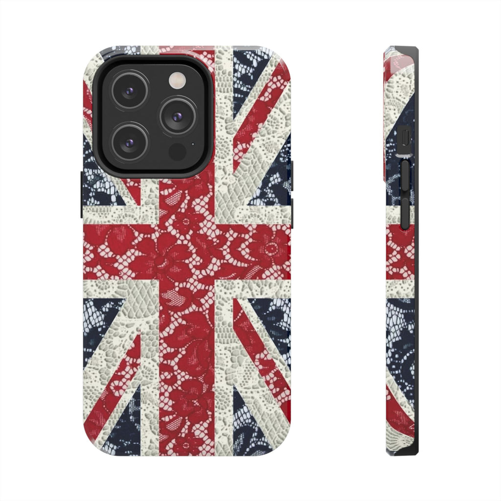 Union Jack Lace Tough Phone Case — British Flag Protective Phone Case