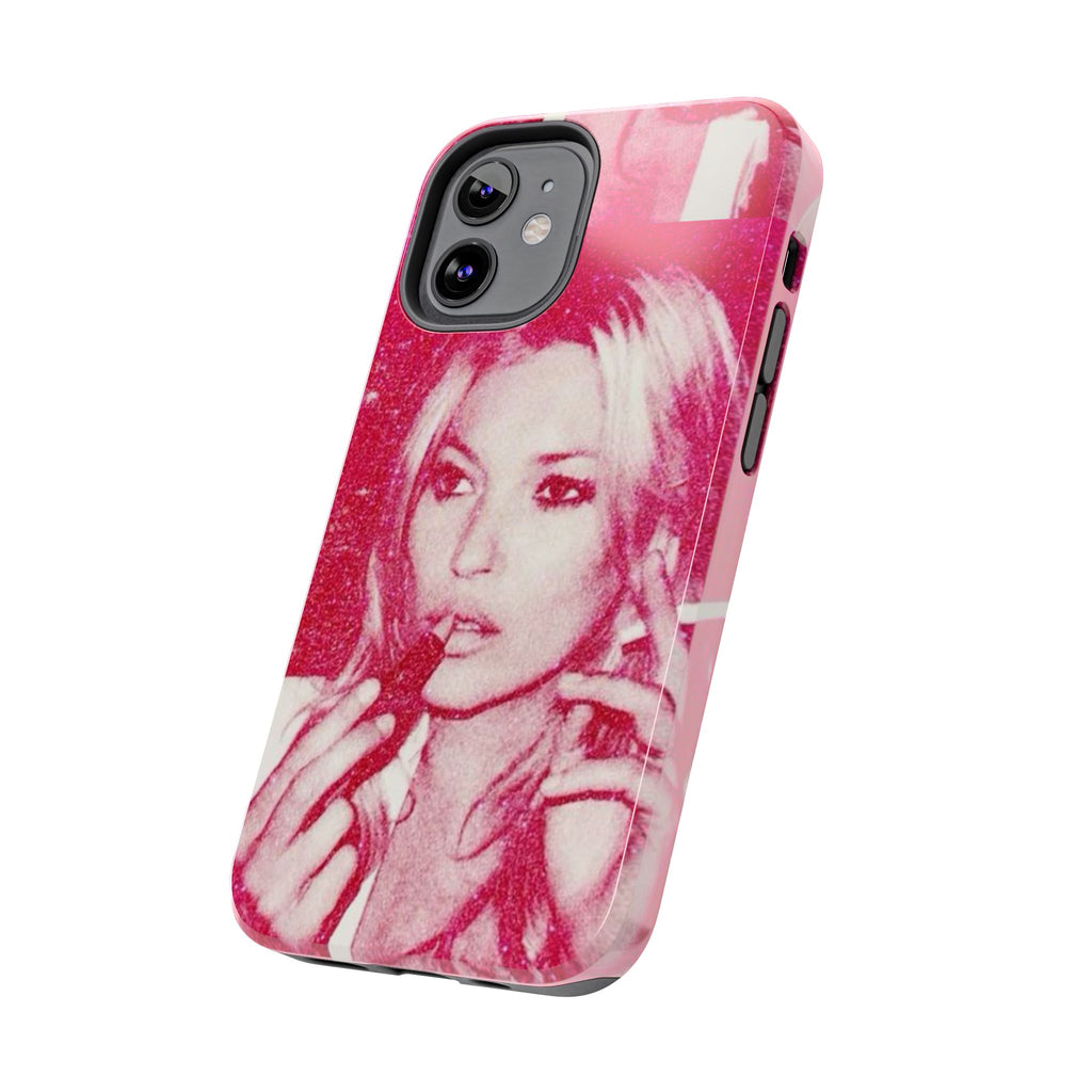 Pink Retro Glam Phone Case — Lipstick Pinup Tough Phone Case