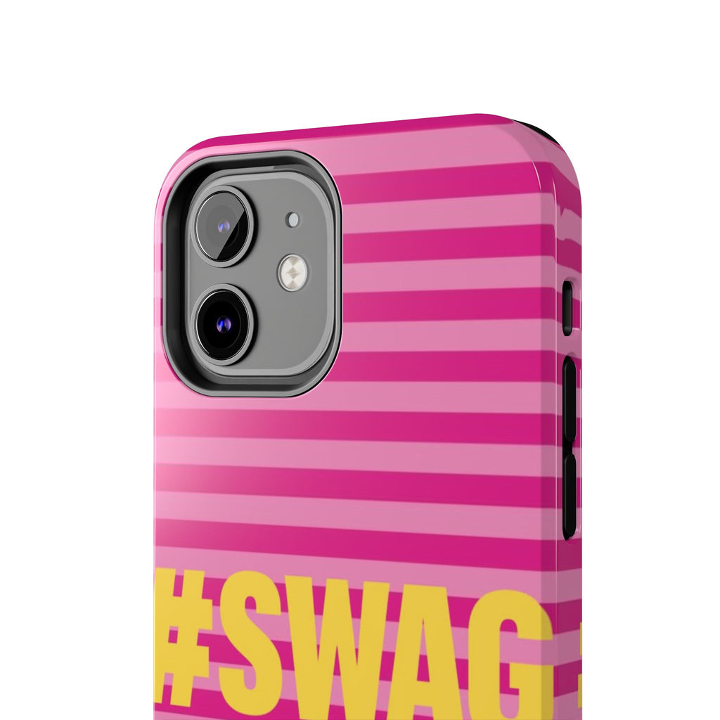 #SWAG Pink Striped Tough Phone Case