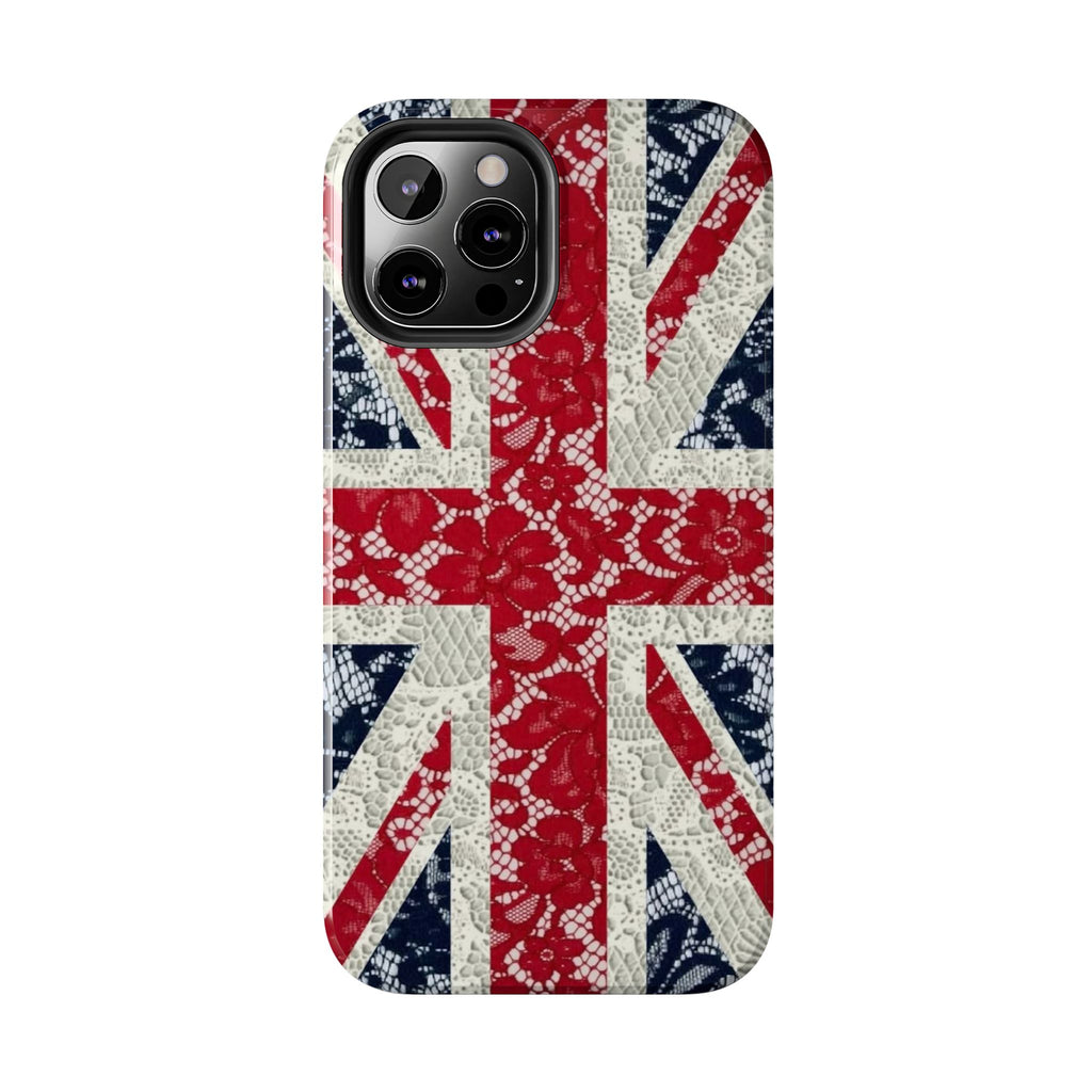 Union Jack Lace Tough Phone Case — British Flag Protective Phone Case