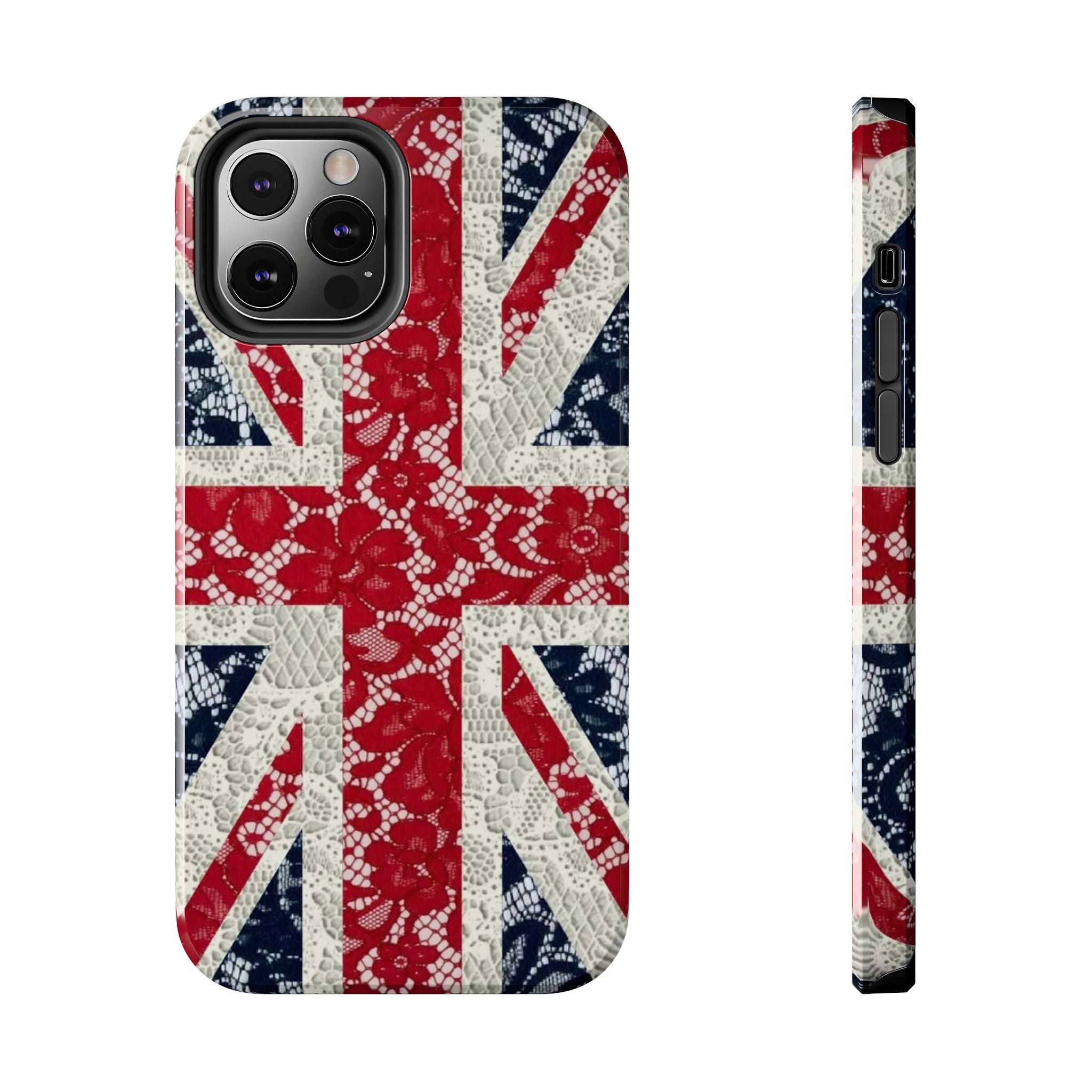 Union Jack Lace Tough Phone Case — British Flag Protective Phone Case