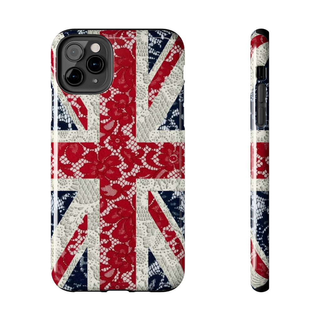 Union Jack Lace Tough Phone Case — British Flag Protective Phone Case