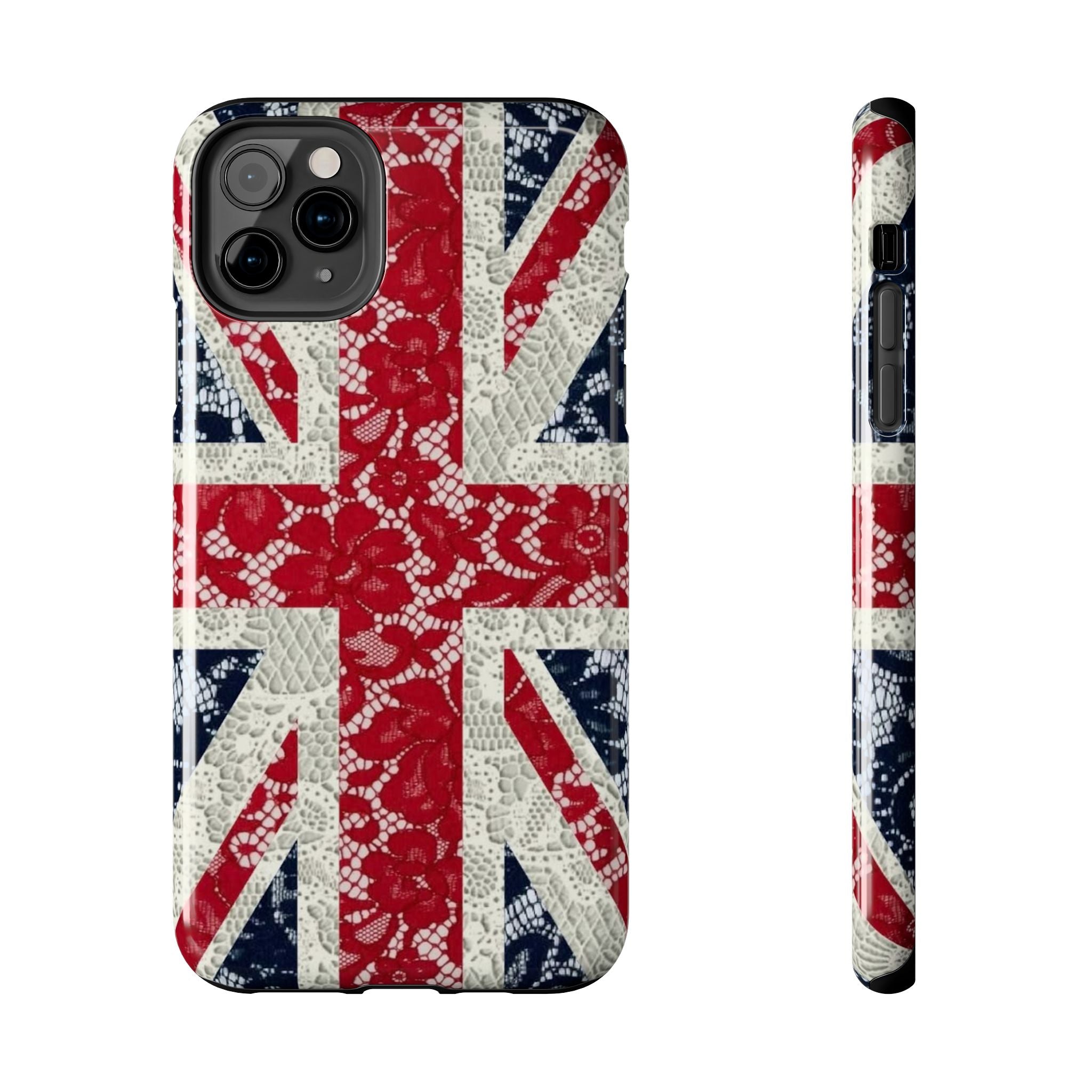 Union Jack Lace Tough Phone Case — British Flag Protective Phone Case