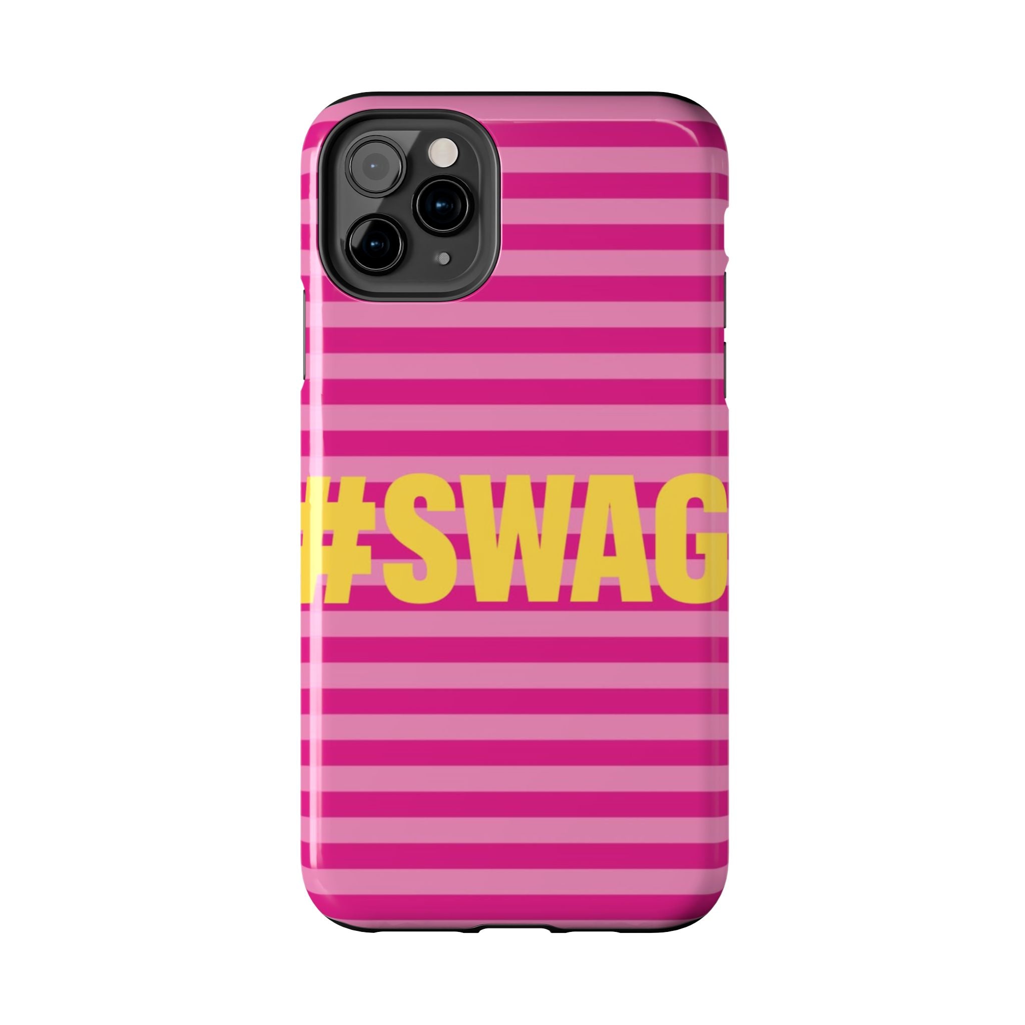 #SWAG Pink Striped Tough Phone Case