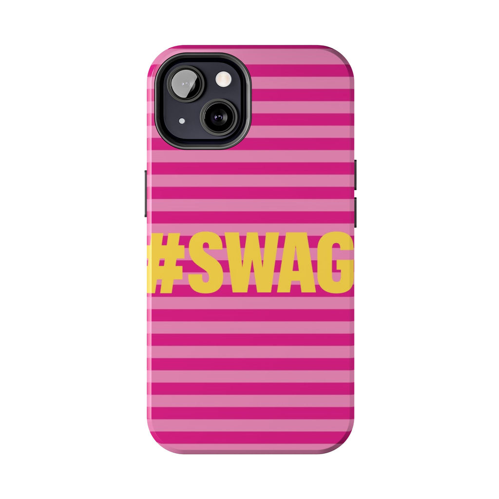 #SWAG Pink Striped Tough Phone Case