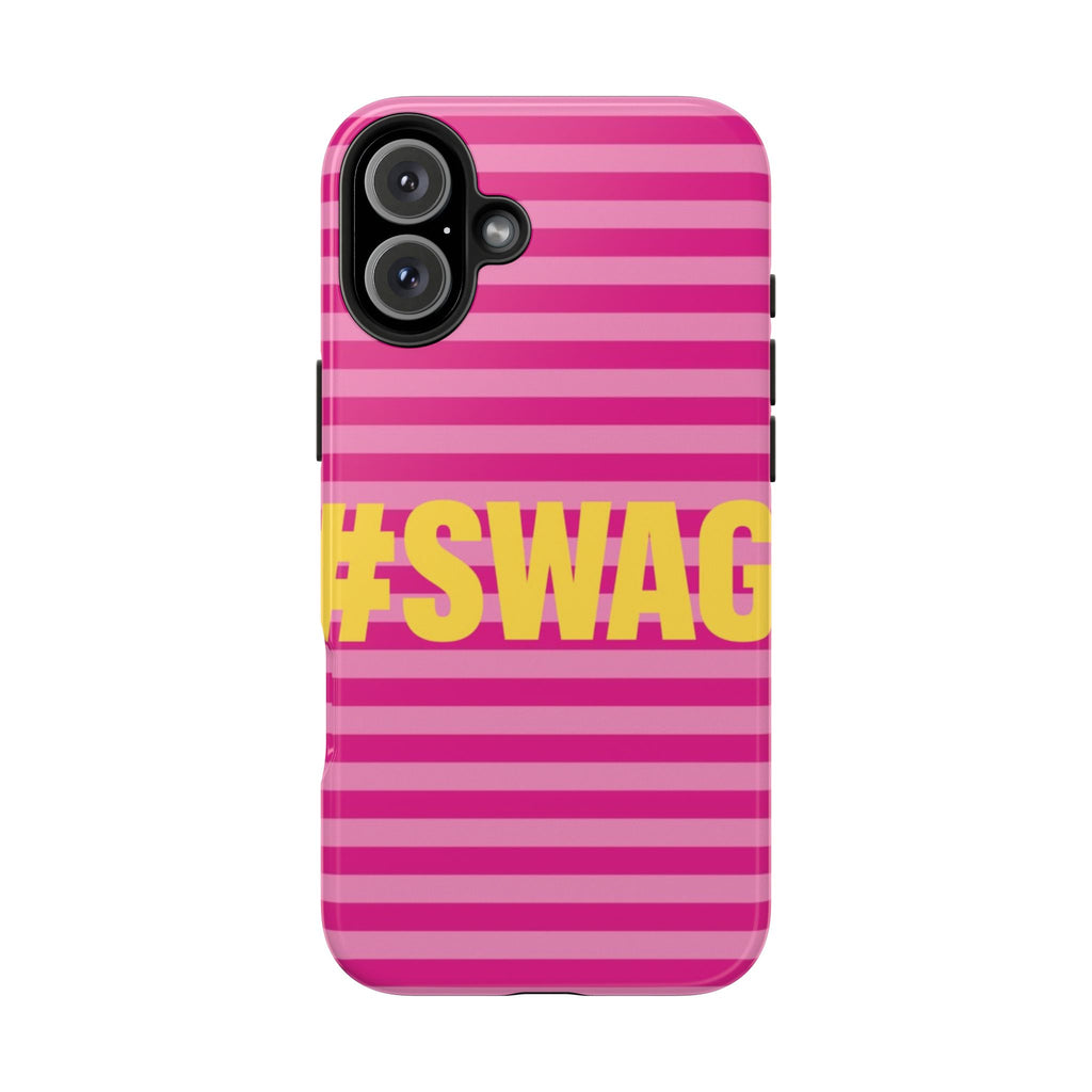 #SWAG Pink Striped Tough Phone Case