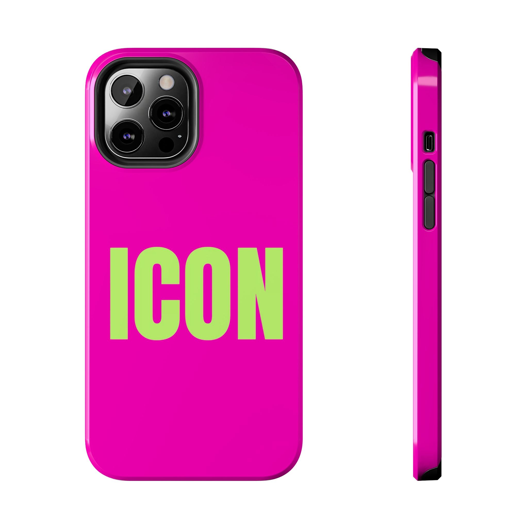 ICON Tough Phone Case — Neon Pink & Lime Bold Text Protective Case
