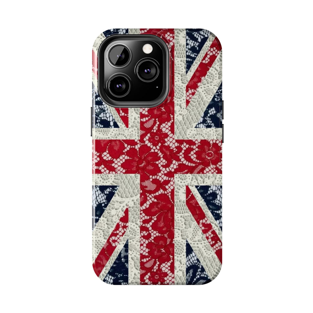 Union Jack Lace Tough Phone Case — British Flag Protective Phone Case
