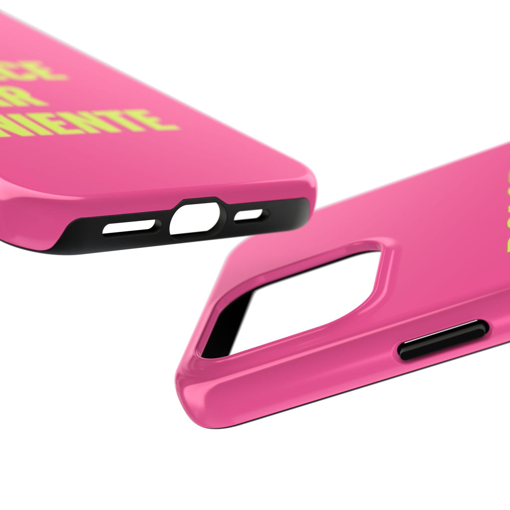 Dolce Far Niente Phone Case — Bright Pink Relaxation Quote Tough Cover