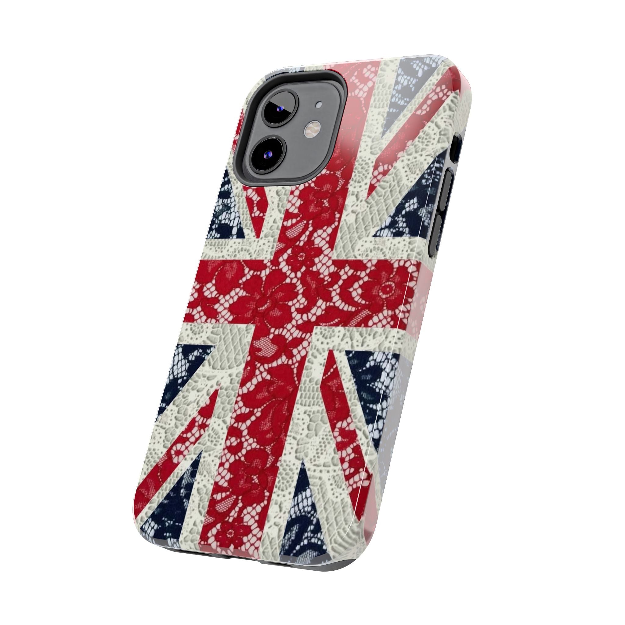 Union Jack Lace Tough Phone Case — British Flag Protective Phone Case