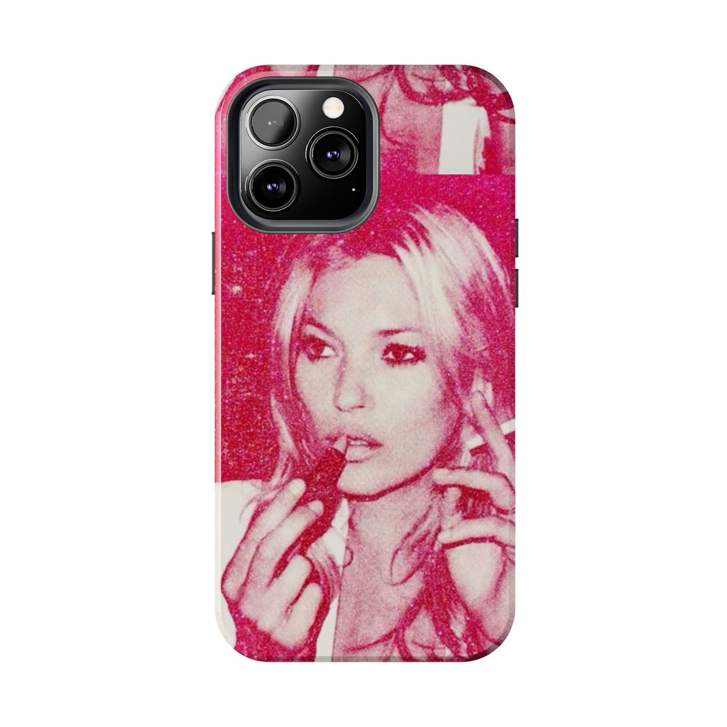 Pink Retro Glam Phone Case — Lipstick Pinup Tough Phone Case