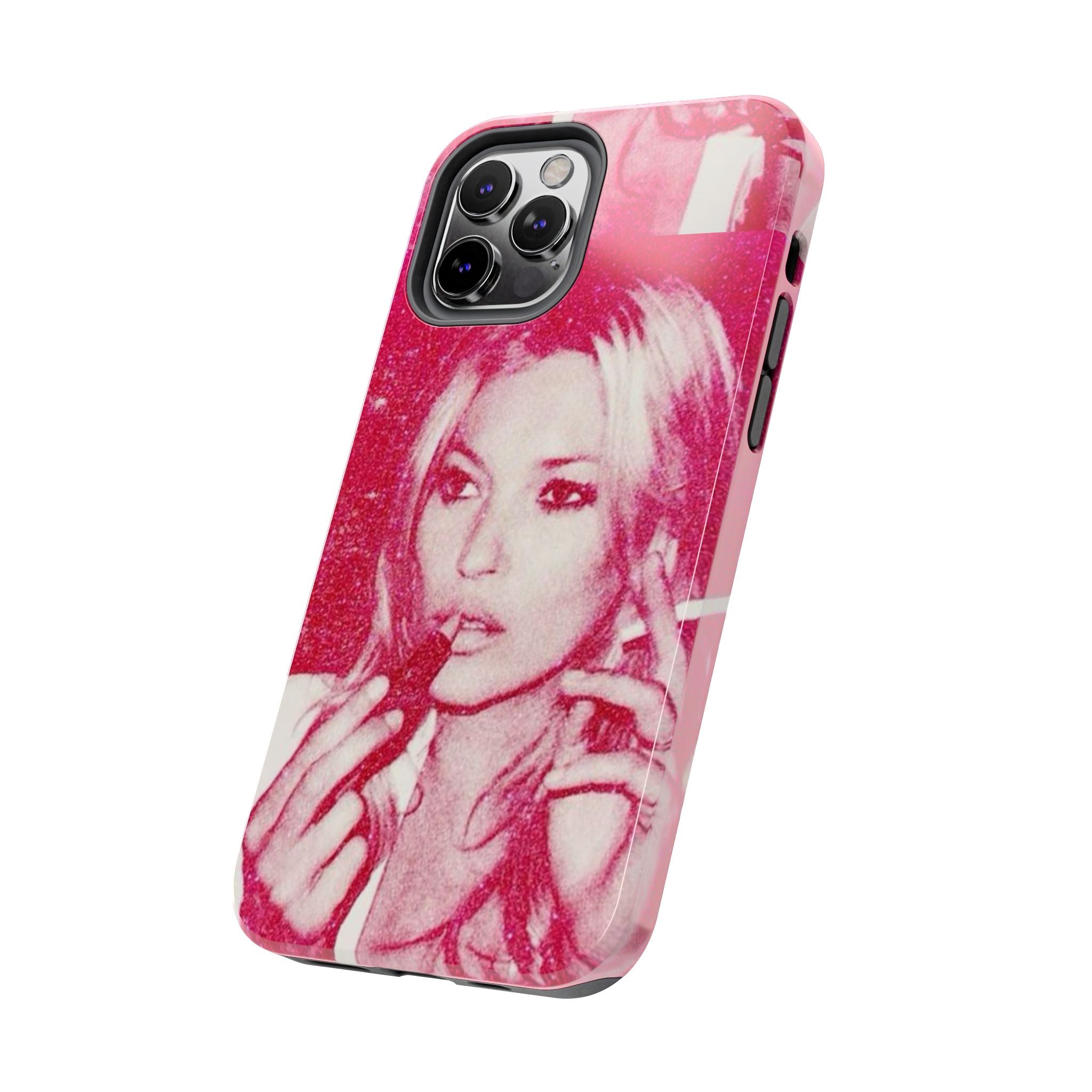 Pink Retro Glam Phone Case — Lipstick Pinup Tough Phone Case