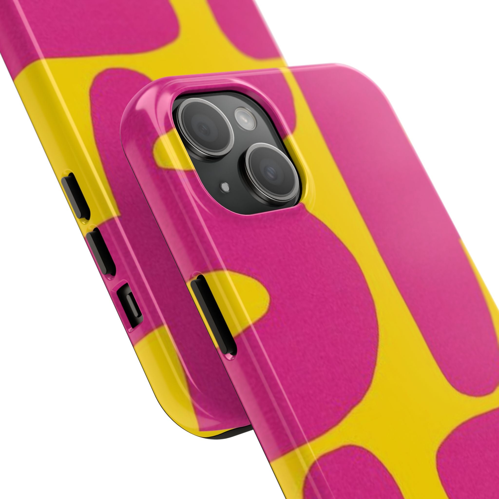 SHIT Retro Abstract Tough Phone Case — Pink & Yellow Pop Art Design