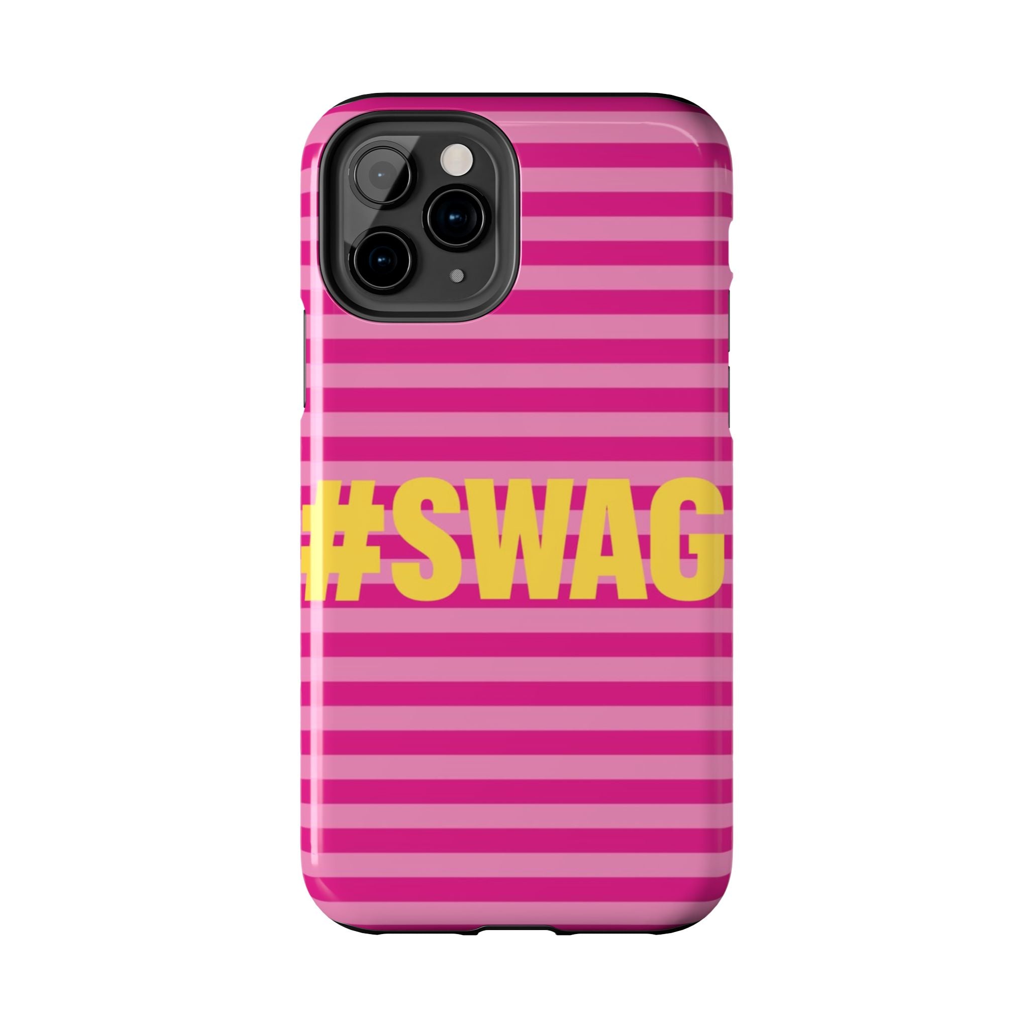 #SWAG Pink Striped Tough Phone Case
