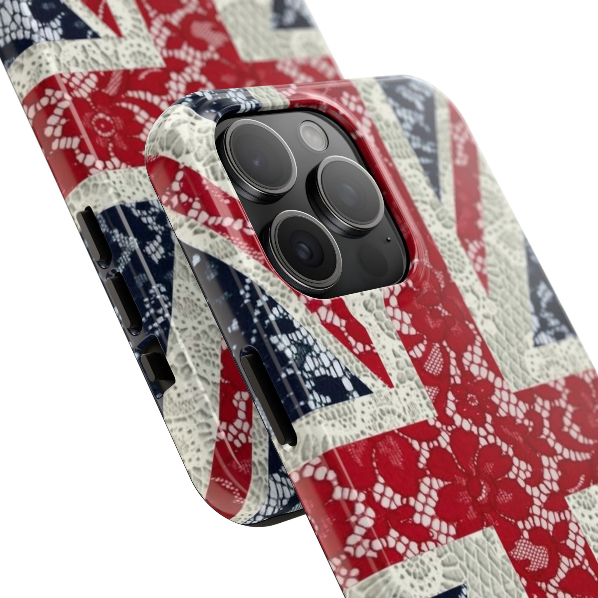 Union Jack Lace Tough Phone Case — British Flag Protective Phone Case