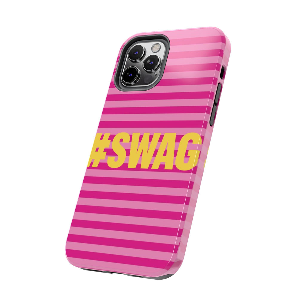 #SWAG Pink Striped Tough Phone Case