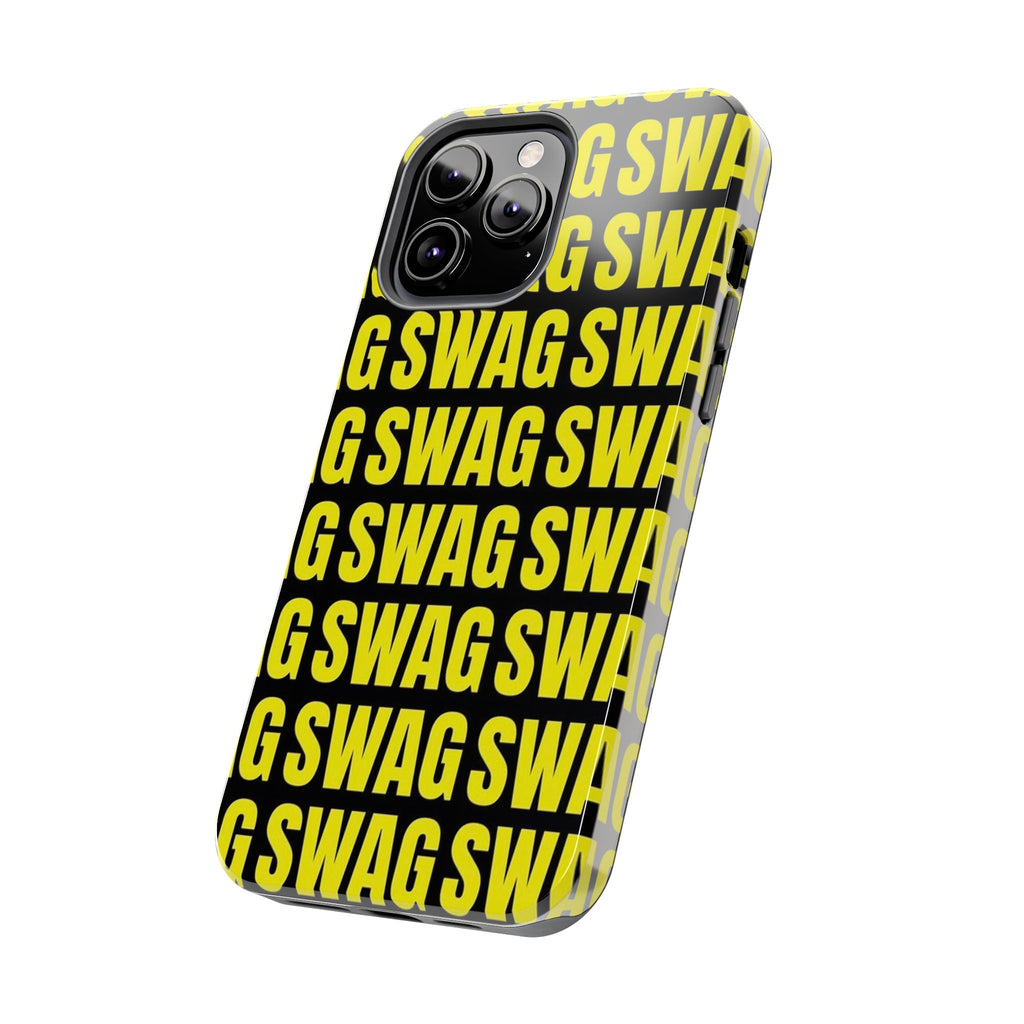 SWAG Pattern Tough Phone Case — Bold Yellow Text Protective Cover