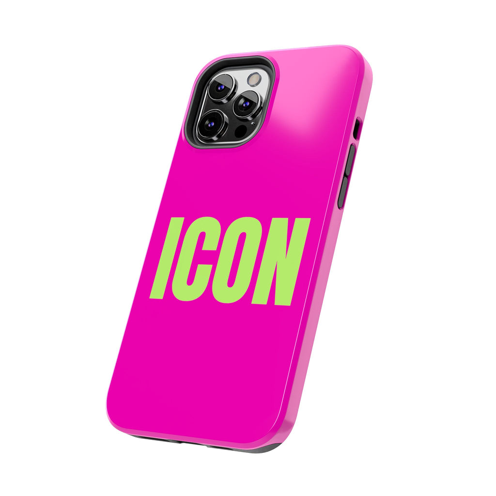 ICON Tough Phone Case — Neon Pink & Lime Bold Text Protective Case