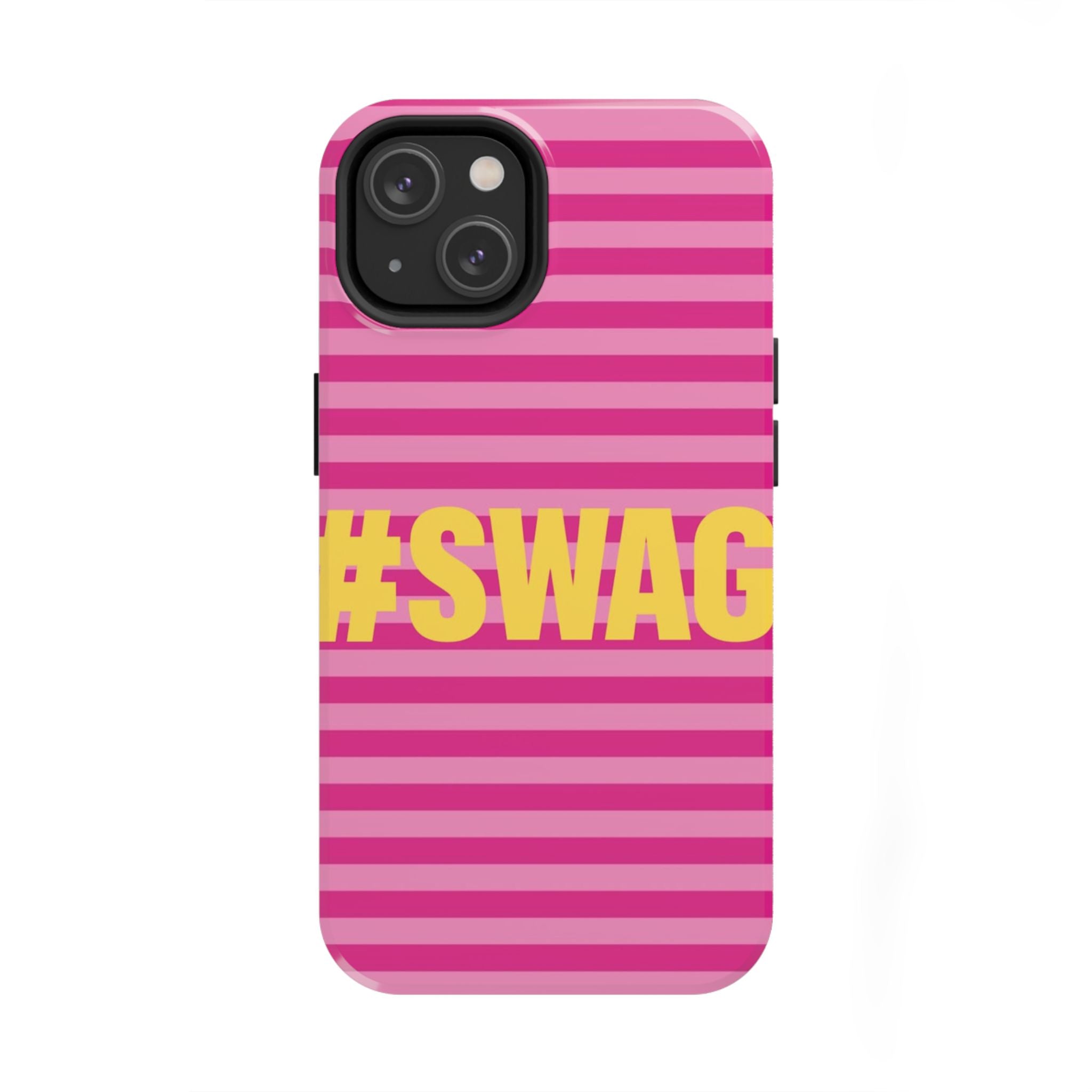 #SWAG Pink Striped Tough Phone Case