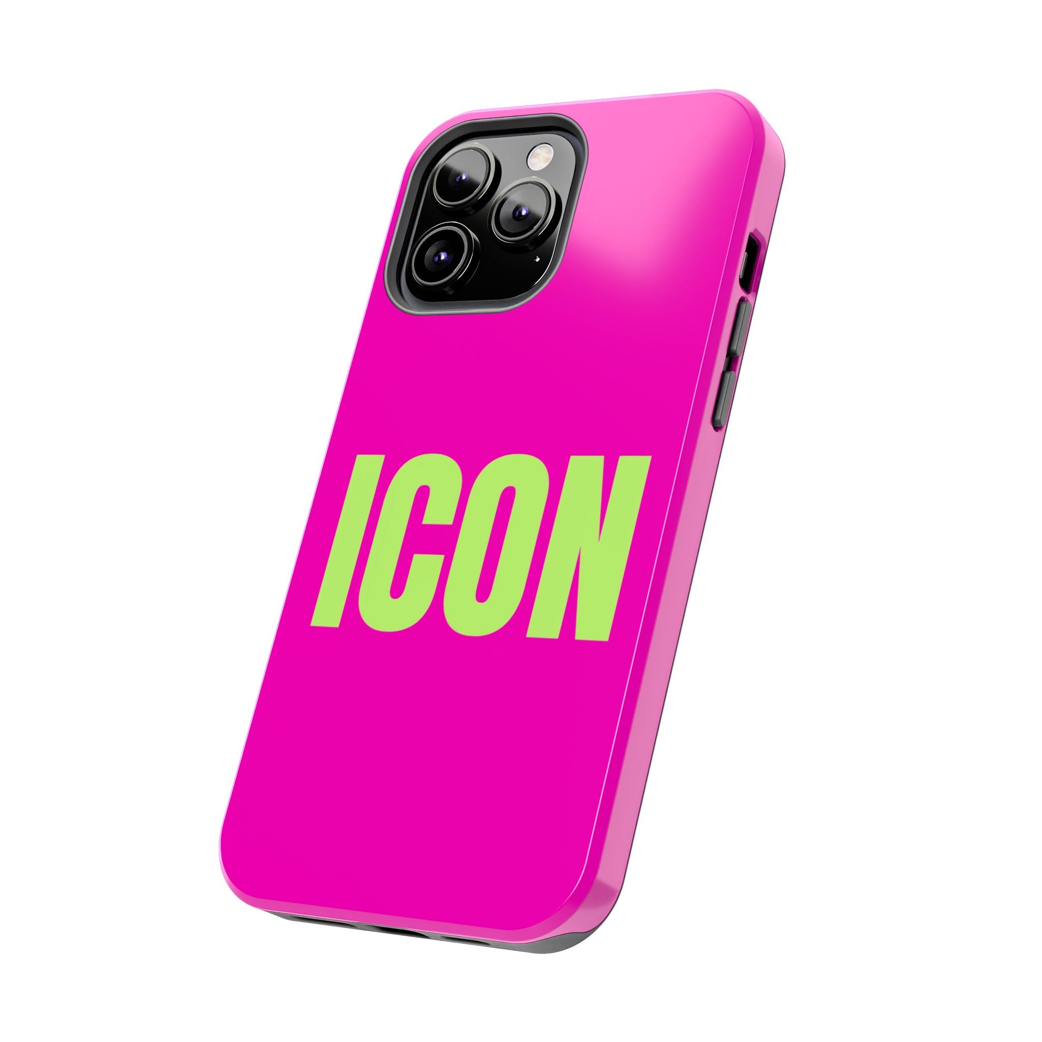 ICON Tough Phone Case — Neon Pink & Lime Bold Text Protective Case