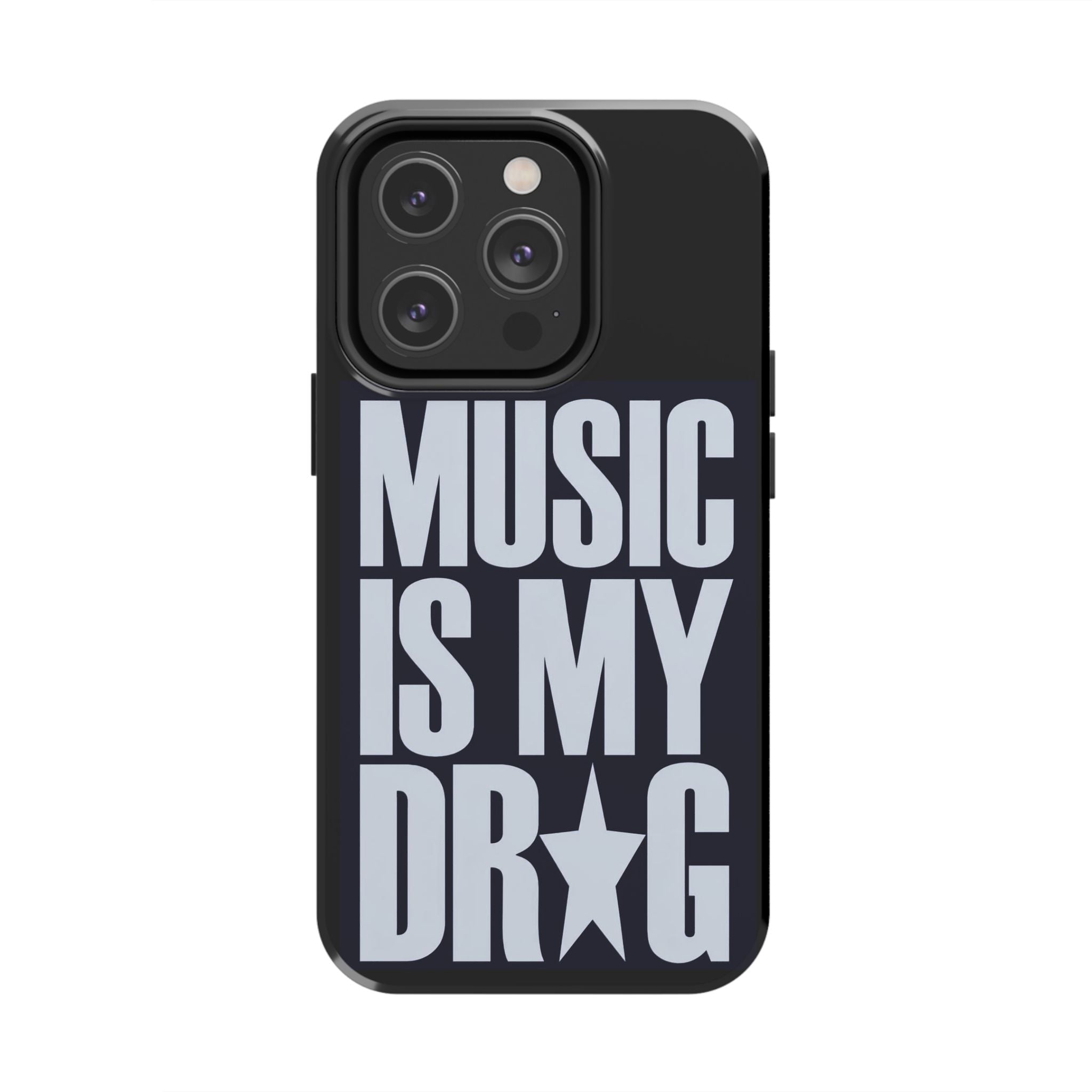 Phone Case — "Music Is My Drg" Bold Typography Protective Case