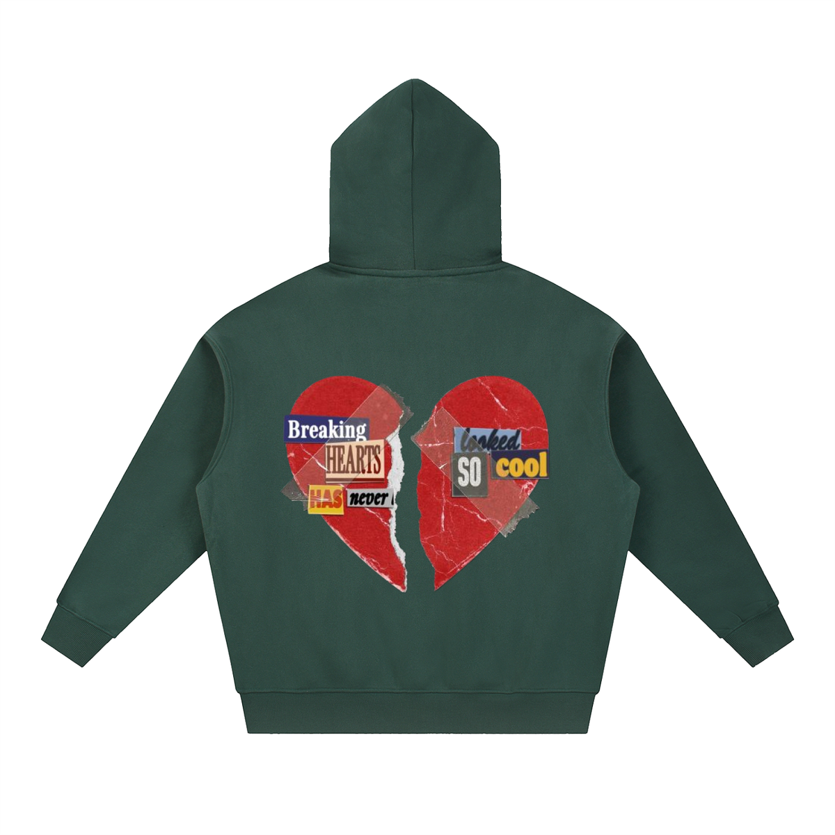 Heart Break -Essential Oversized Fleece Boxy Zip Up