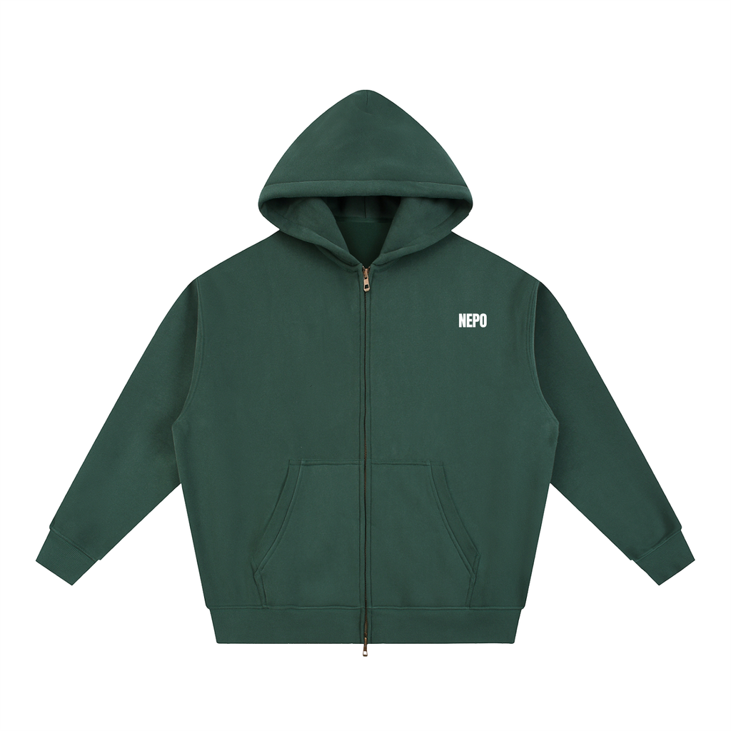 Heart Break -Essential Oversized Fleece Boxy Zip Up